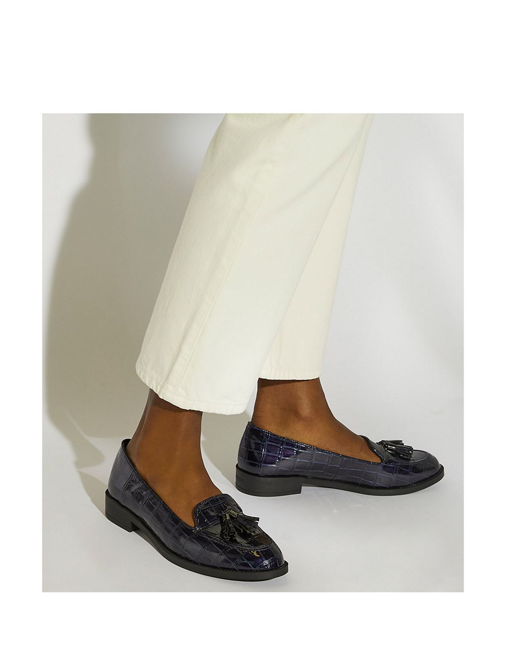Leather Tassel Flat Loafers 2 of 5