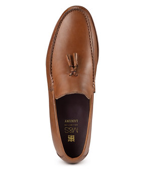 Leather Tassel Slip-On Loafers Image 2 of 4