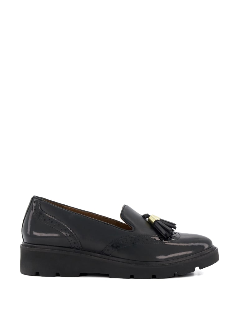 Leather Tassel Slip On Wedge Loafers Dune London M S
