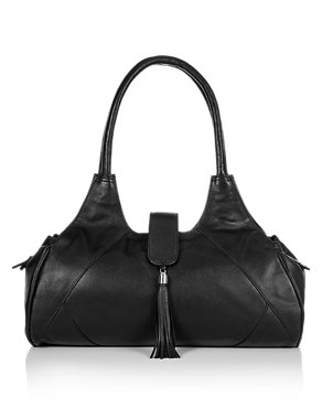 Leather Tassel Tote Bag Image 2 of 6