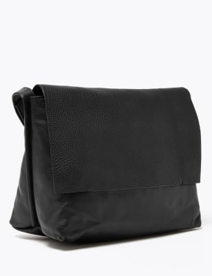 marks and spencer leather messenger bag