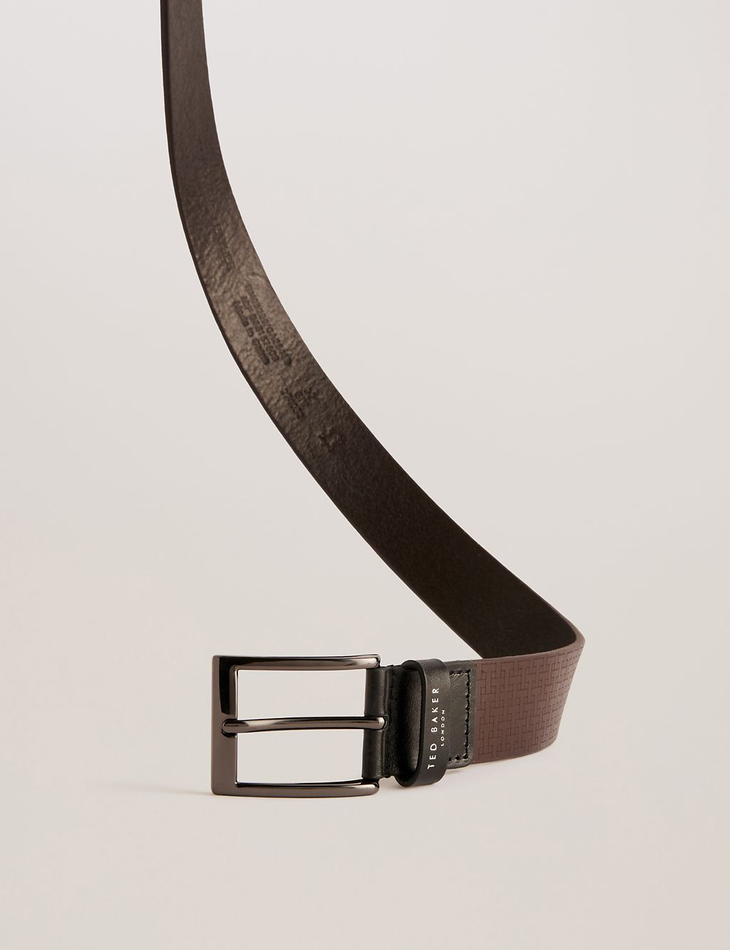 Leather Textured Rectangular Buckle Belt 1 of 3