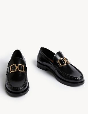 Leather Trim Flat Loafers Image 2 of 6