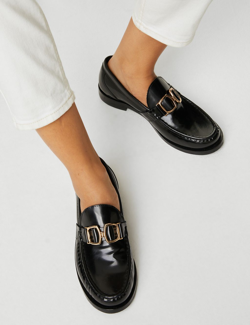 Leather Trim Flat Loafers 5 of 6