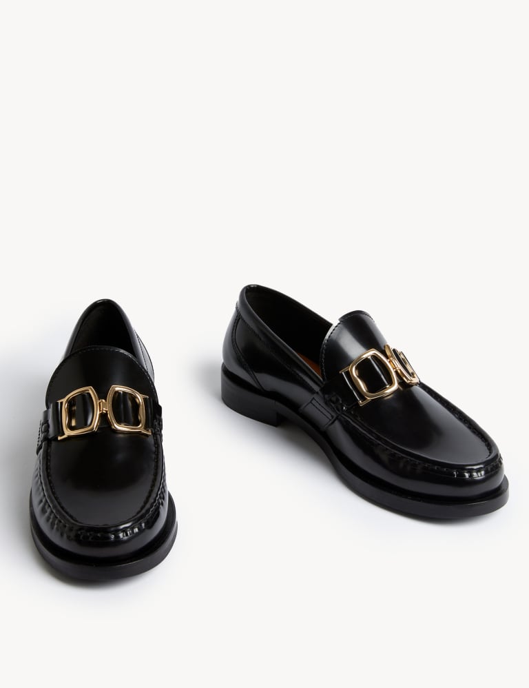 Leather Trim Flat Loafers 2 of 6