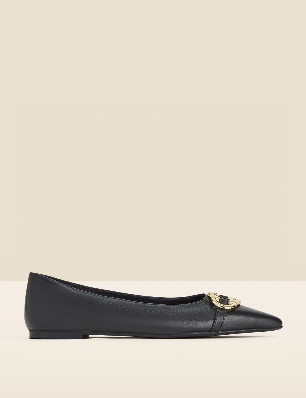 Leather Trim Flat Pointed Pumps 3 of 4