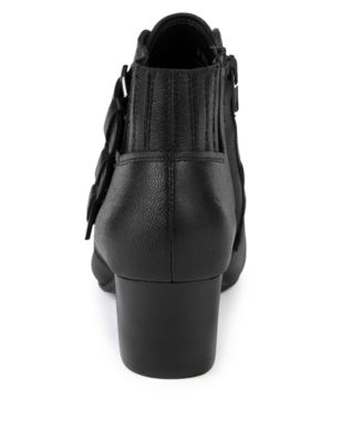 Leather Triple Buckle Ankle Boots | Footglove™ | M&S