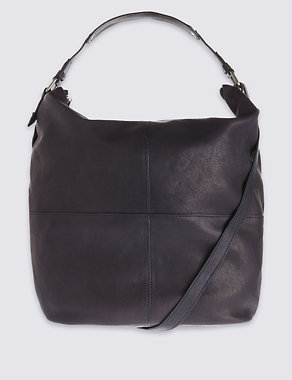 Leather Tumbled Hobo Bag Image 2 of 5