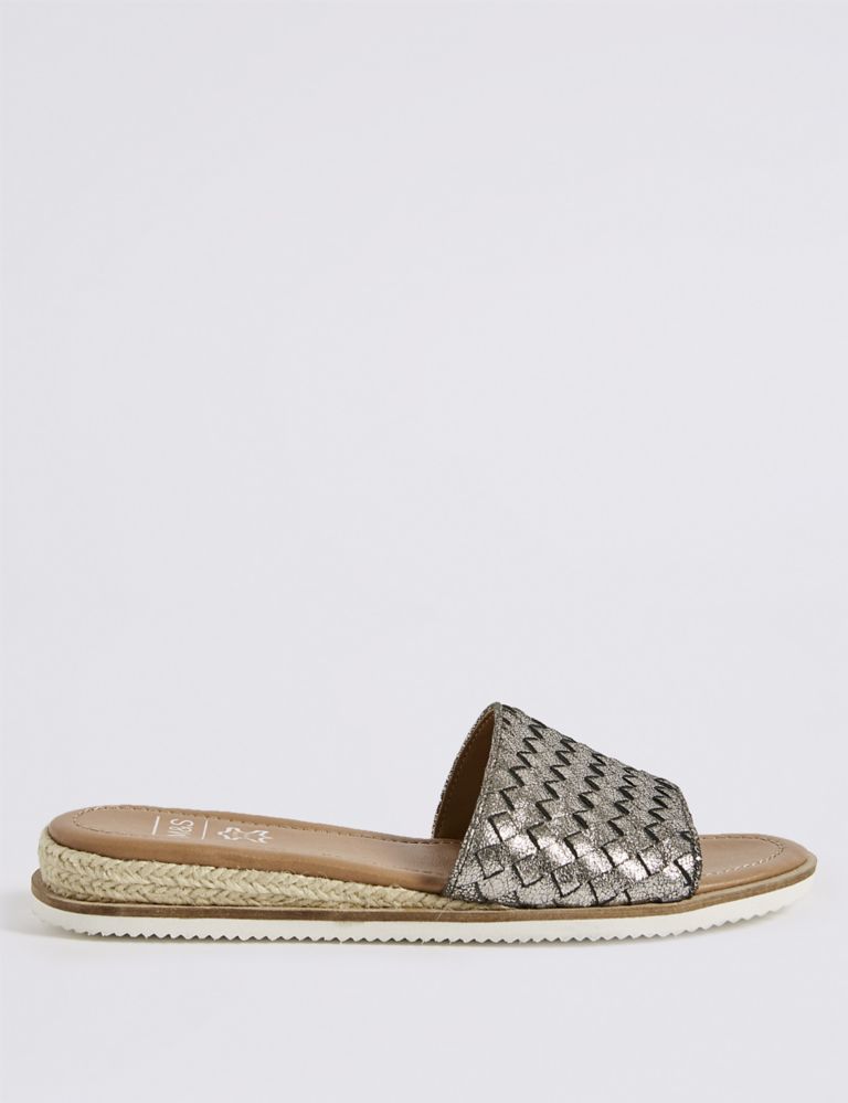 Leather Weave Mule Sandals 2 of 6