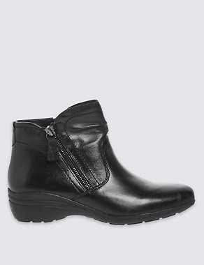 Leather Wedge Ankle Boots with Footglove™ Image 2 of 6