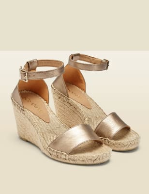 Gold wedge sandals uk hot sale