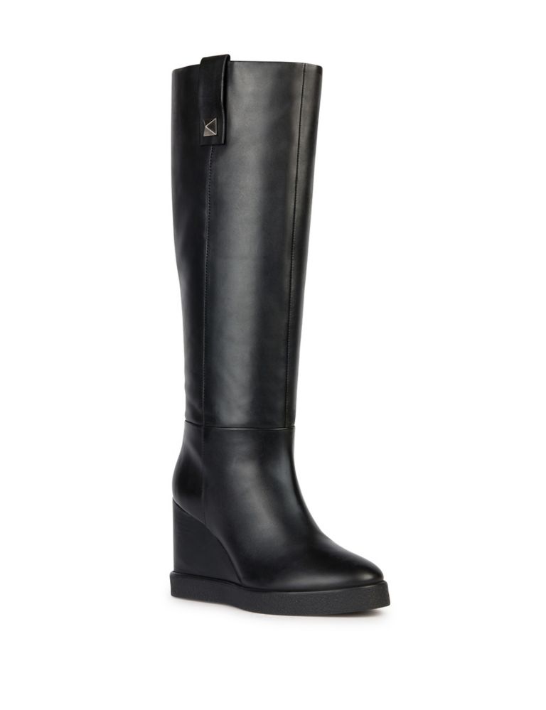 Leather Wedge Flatform Knee High Boots | Geox | M&S