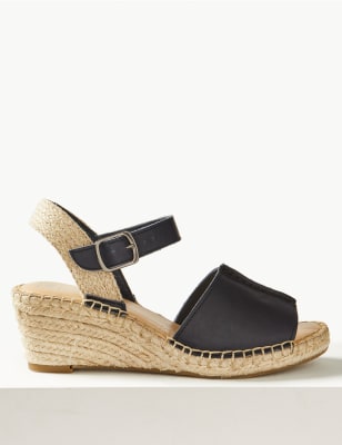 Marks and spencer store black wedge sandals