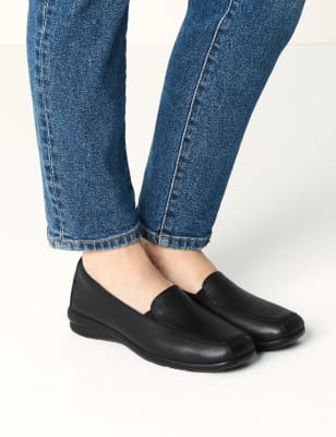 Women's Leather Loafers with Heel or Wedge