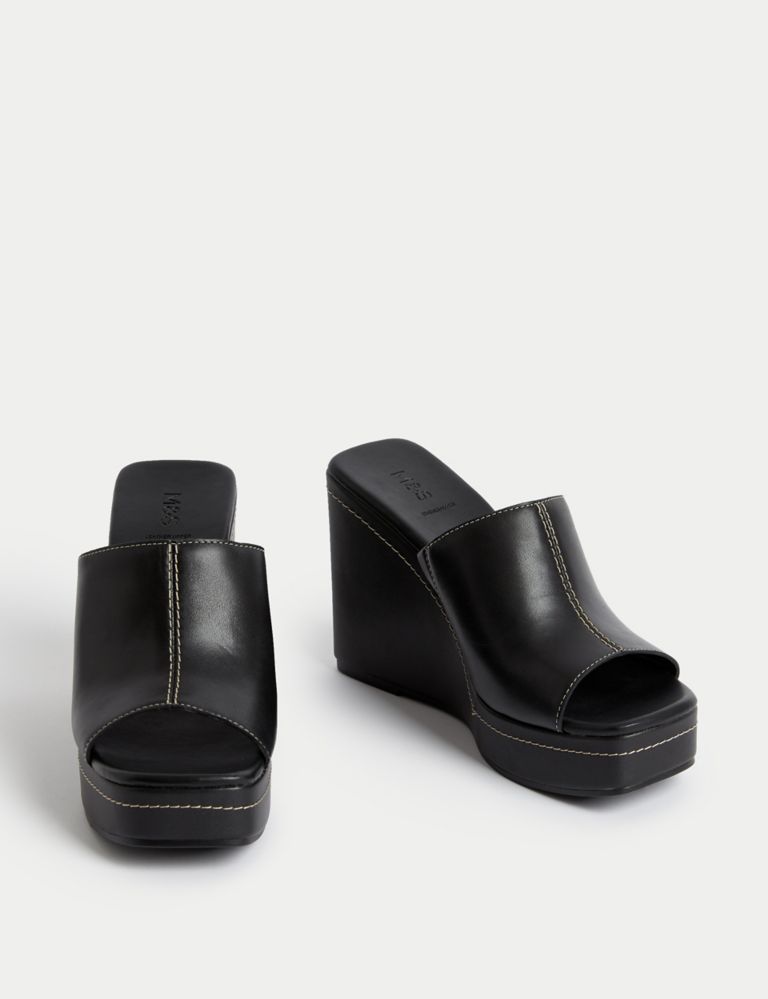 Leather Wedge Mules 2 of 3