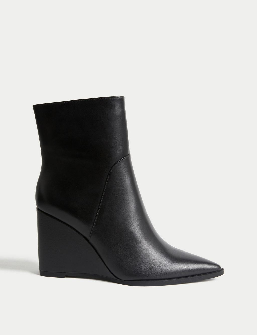 Leather Wedge Pointed Ankle Boots | M&S Collection | M&S