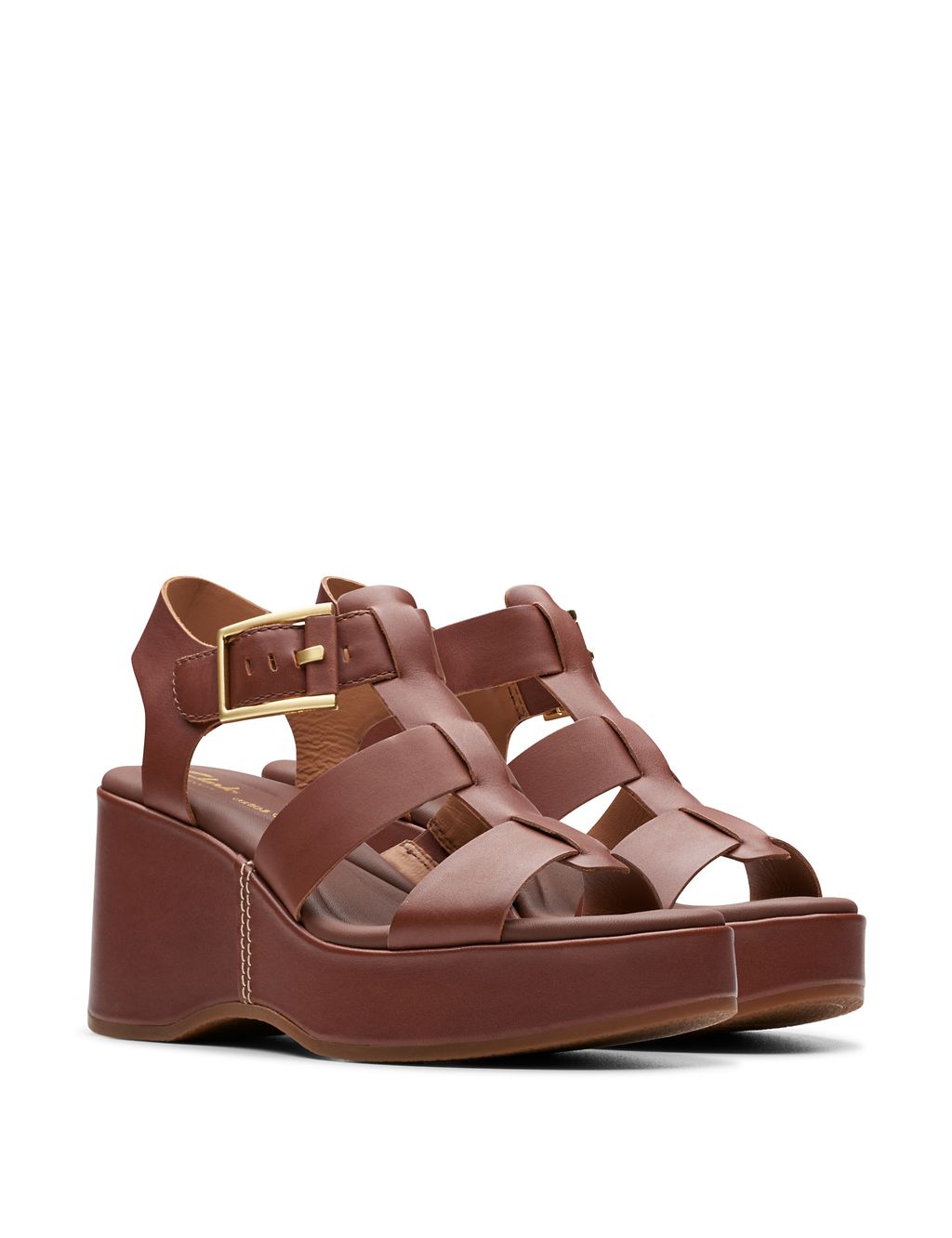 Leather Wedge Sandals 1 of 6