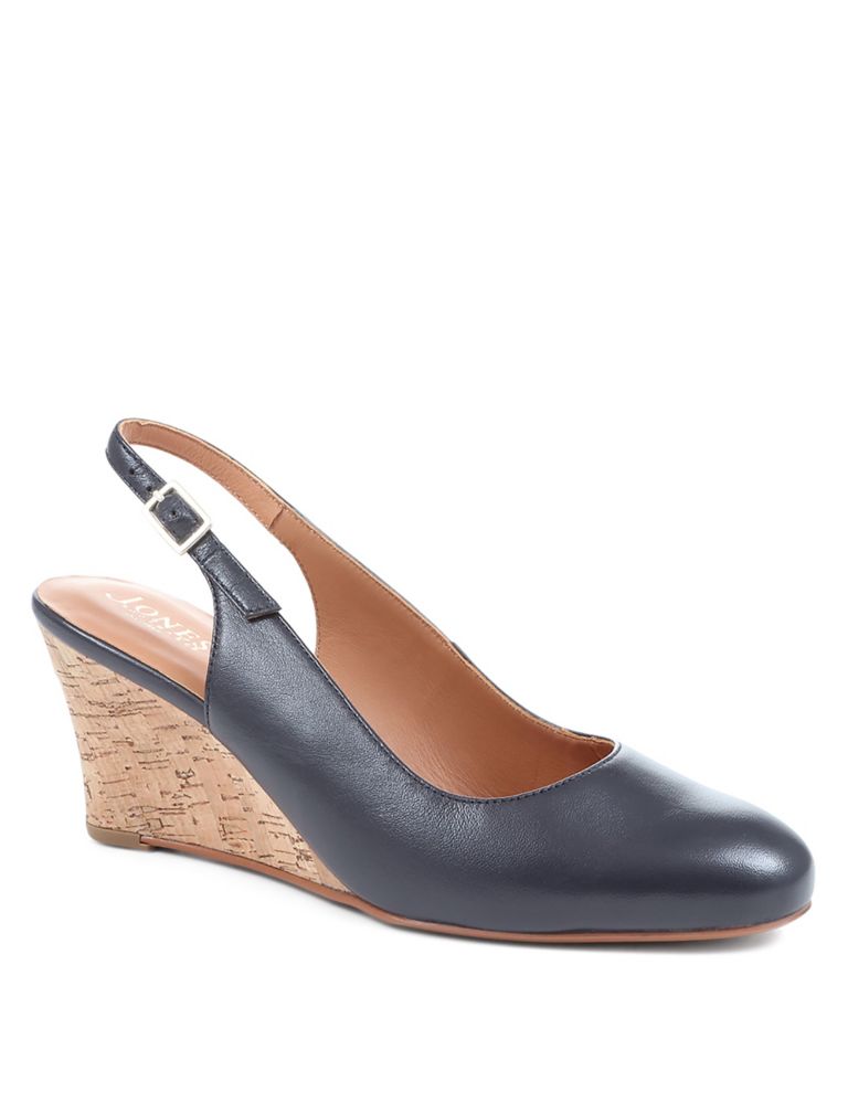 Leather Wedge Slingback Shoes 3 of 7