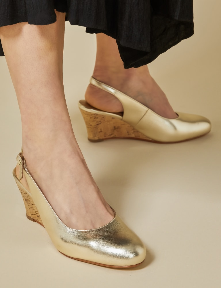Slingback wedge shoes top