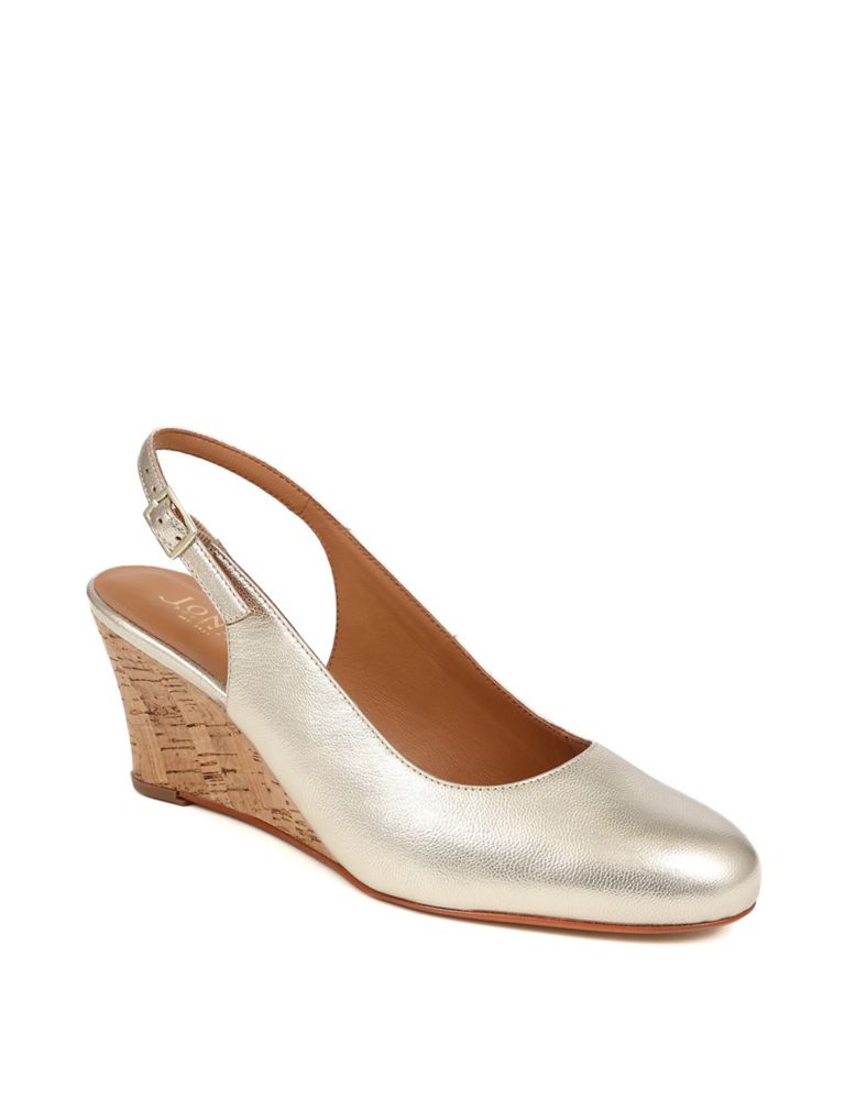 Leather Wedge Slingback Shoes