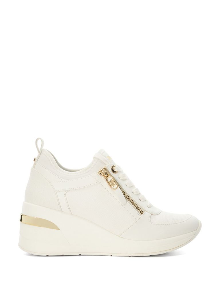 Leather Wedge Suede Panel Trainers 1 of 5