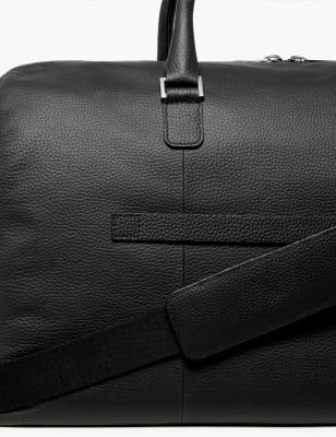 m&s leather holdall