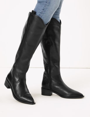 Marks and spencer black knee hot sale high boots