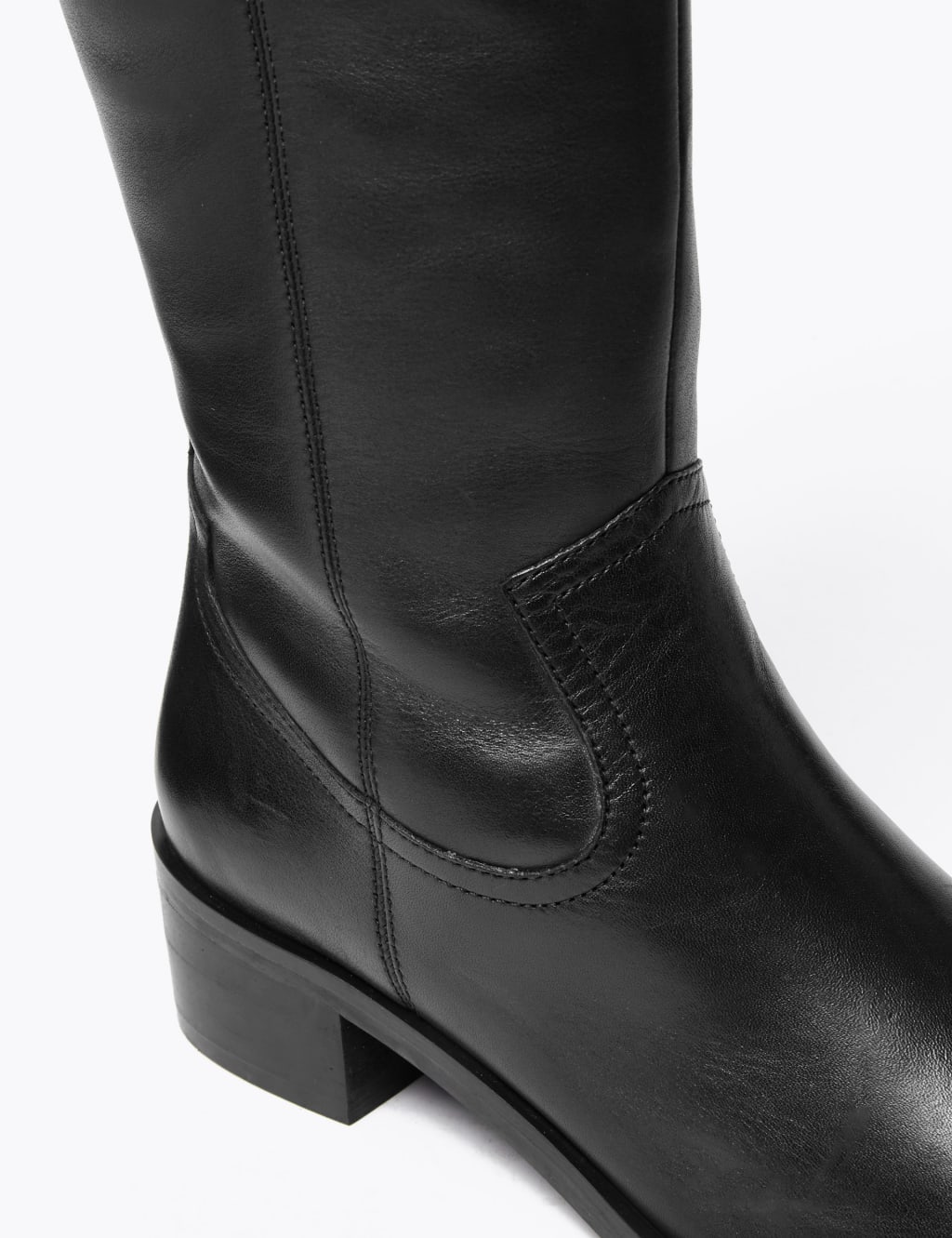 Leather Western Knee High Boots M&S Collection M&S