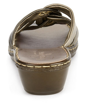 Leather Wide Fit Mule Sandals Image 2 of 4