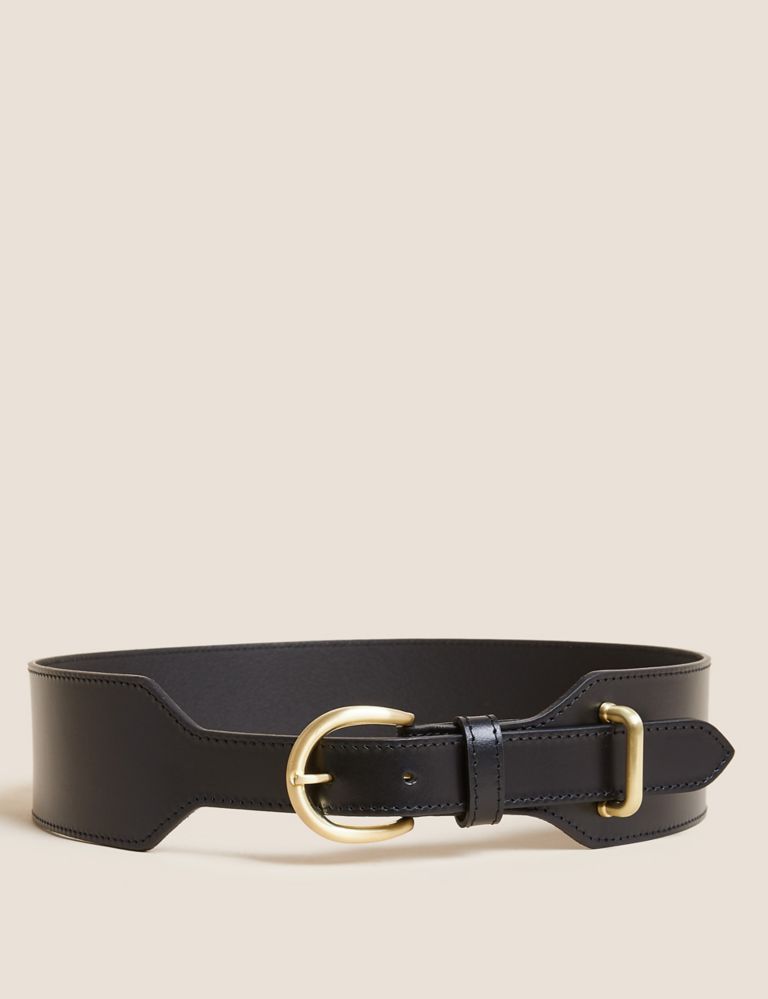 Leather Wide Waist Belt | M&S Collection | M&S