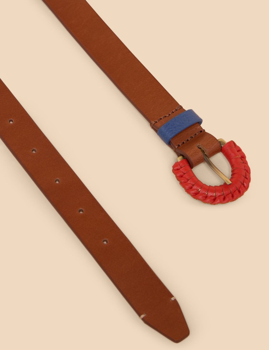 Leather Woven Buckle Jeans Belt 2 of 3