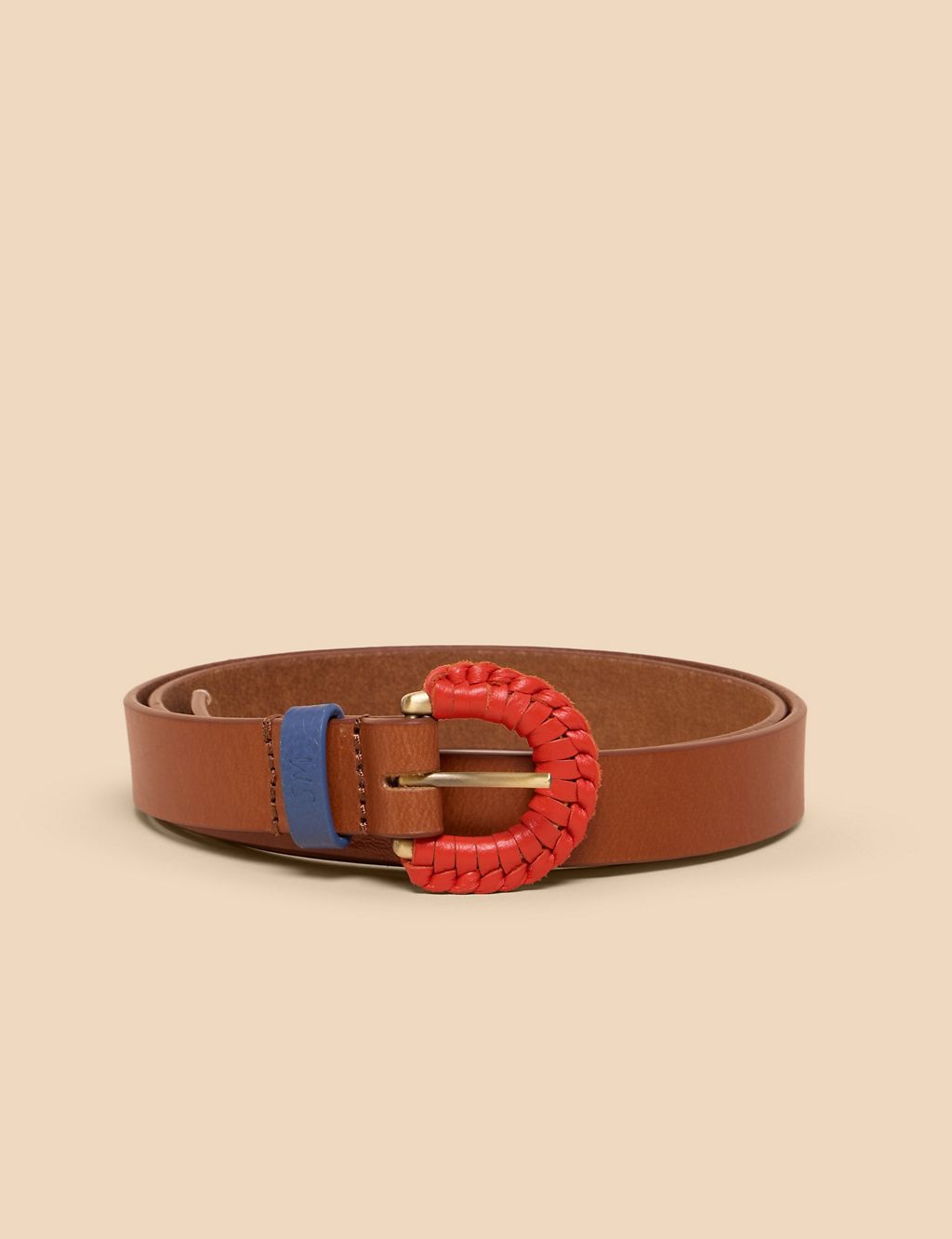 Leather Woven Buckle Jeans Belt 1 of 3