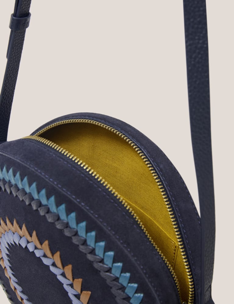 Leather Woven Circle Cross Body Bag White Stuff M S
