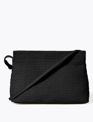 leather woven crossbody bag