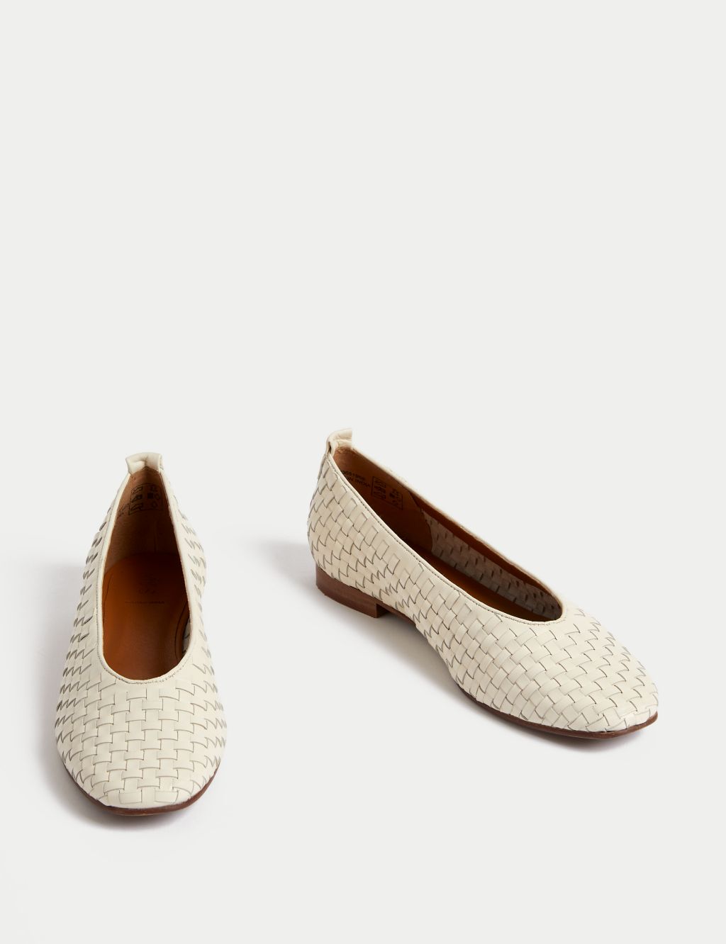 Leather Woven Flat Ballet Pumps 1 of 3