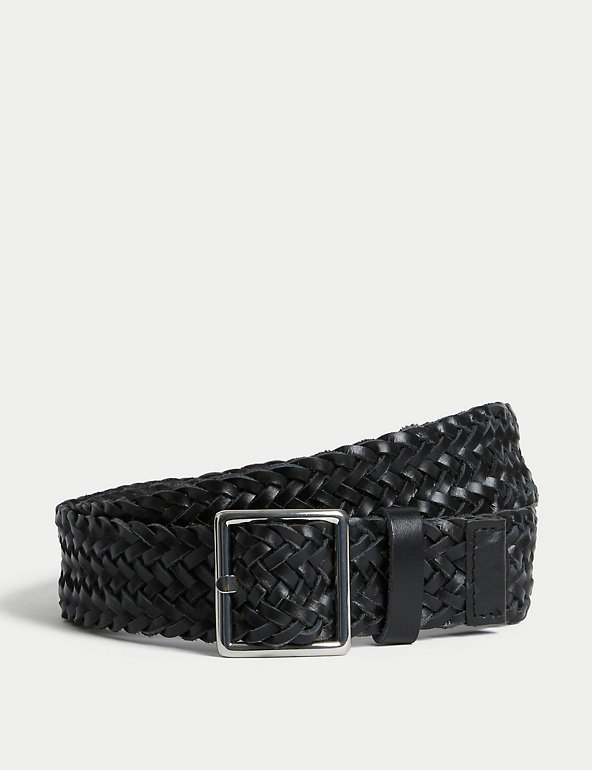 Leather Woven Jeans Belt Image 1 of 2