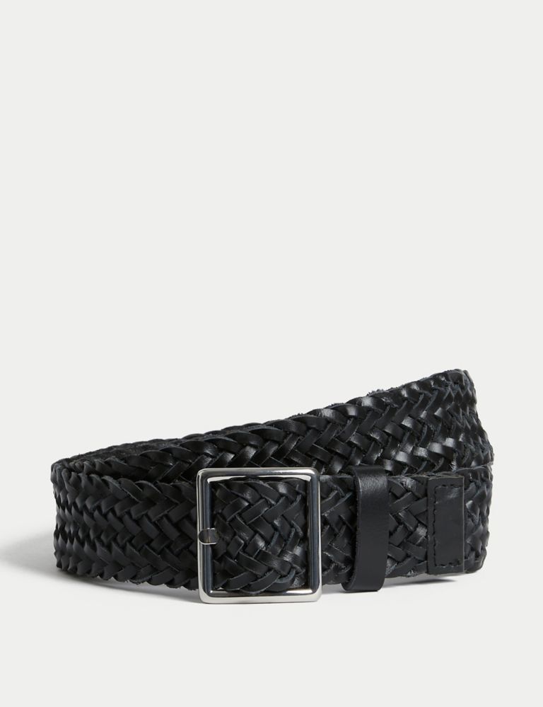 Leather Woven Jeans Belt 1 of 2