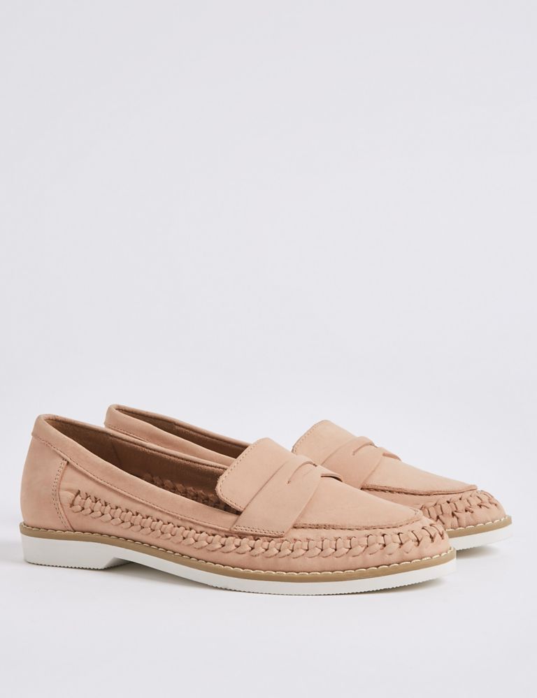 Leather Woven Side Detail Loafers 3 of 6