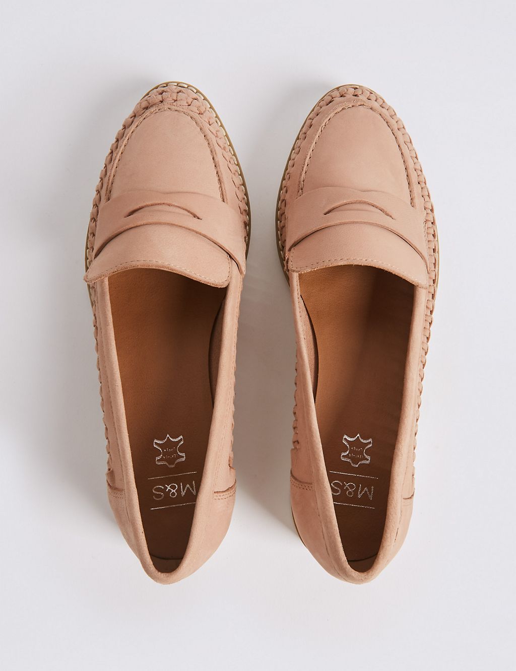 Leather Woven Side Detail Loafers 4 of 6