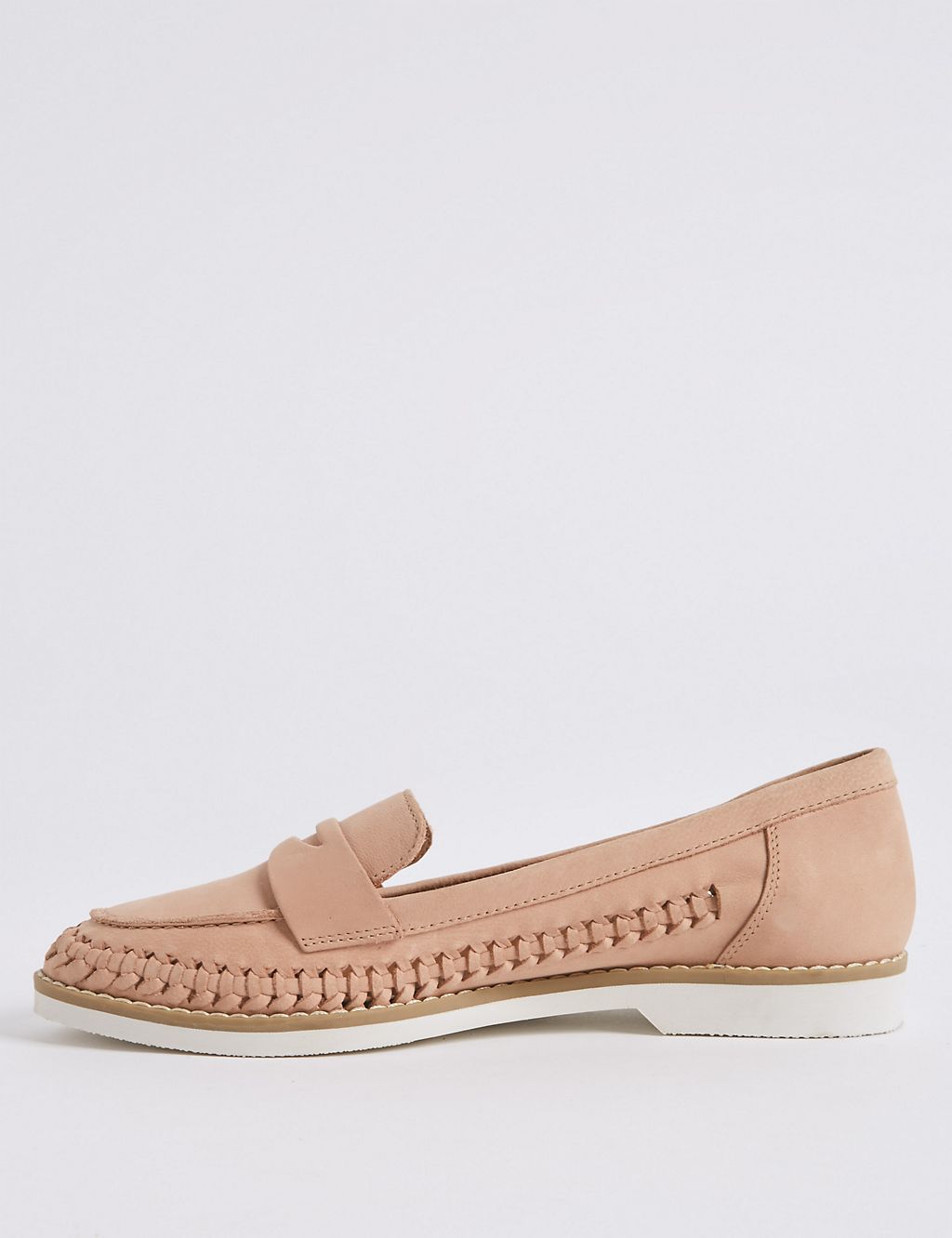 Leather Woven Side Detail Loafers 5 of 6