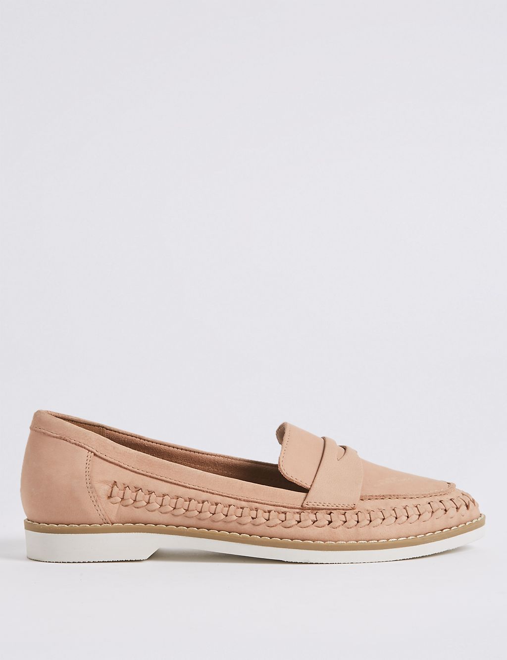 Leather Woven Side Detail Loafers 1 of 6