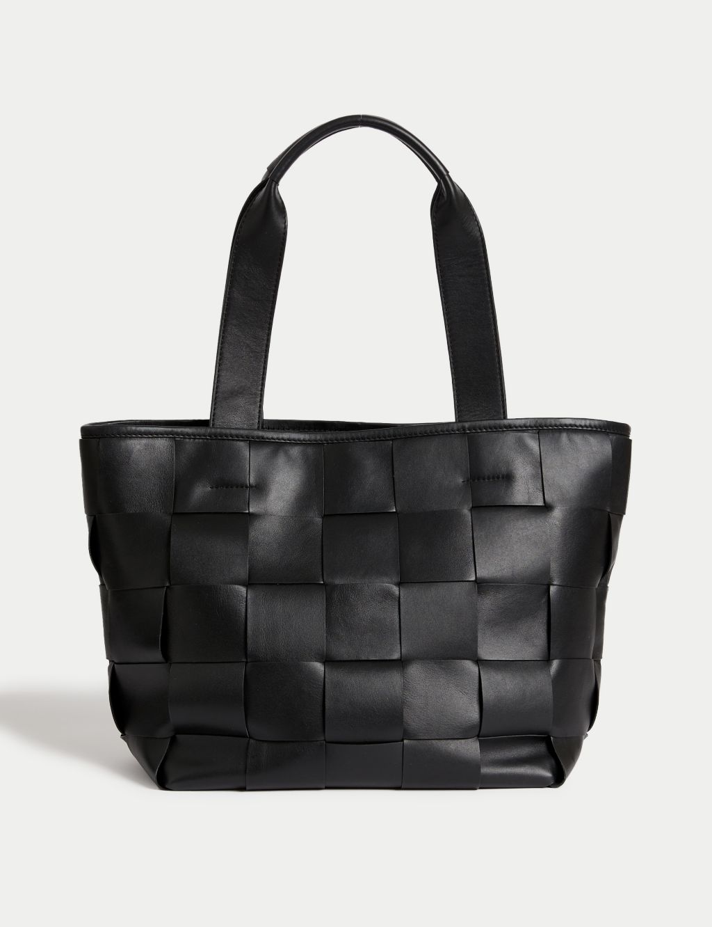 Leather Woven Tote 1 of 6