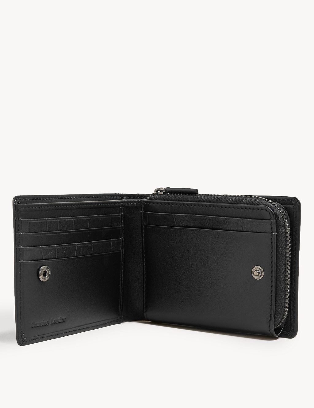 Leather Zip Bi-Fold Cardsafe™ Wallet 3 of 3