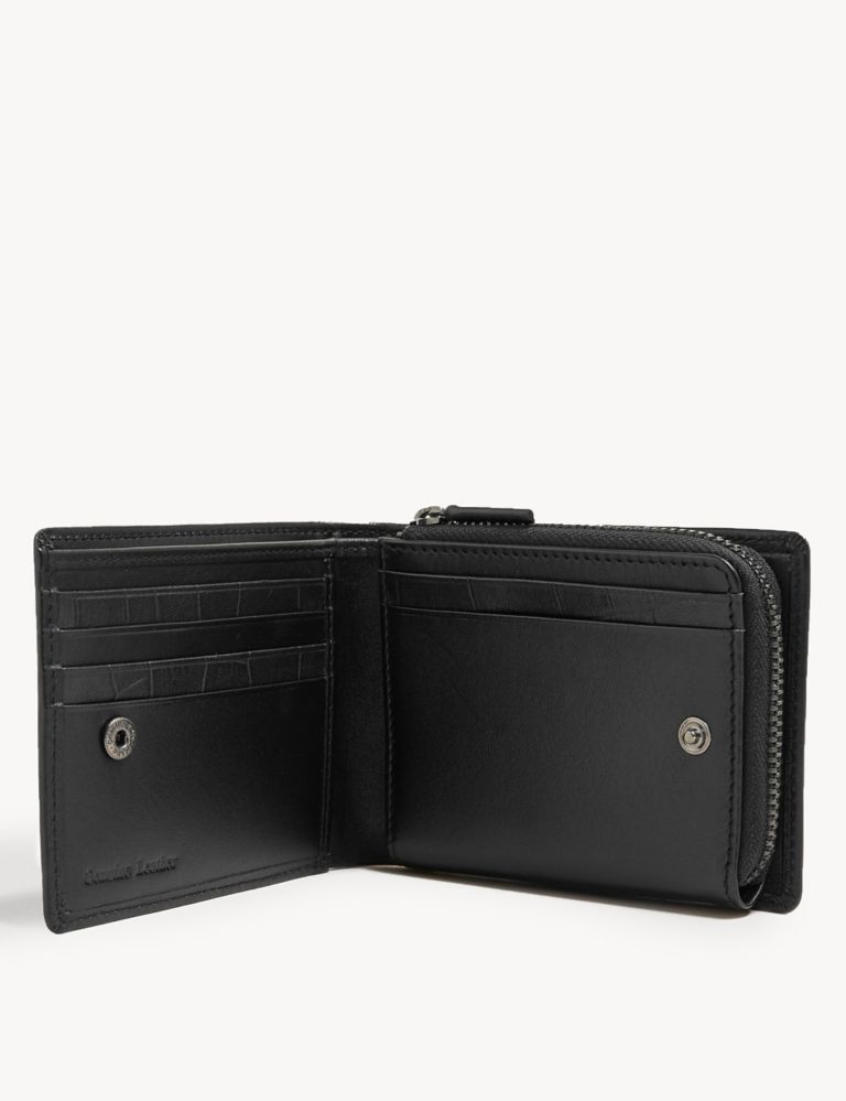 Leather Zip Bi-Fold Cardsafe™ Wallet 1 of 3