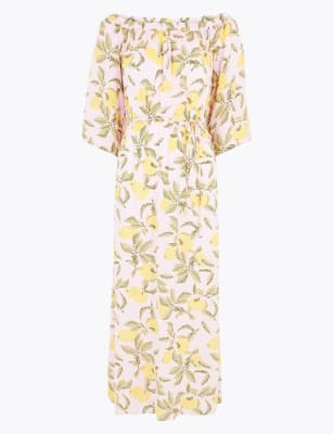 bardot maxi beach dress