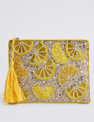 lemon clutch bag