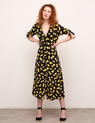 black lemon print dress