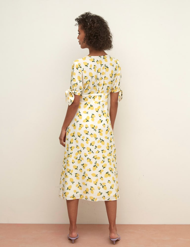 lemon print tea dress