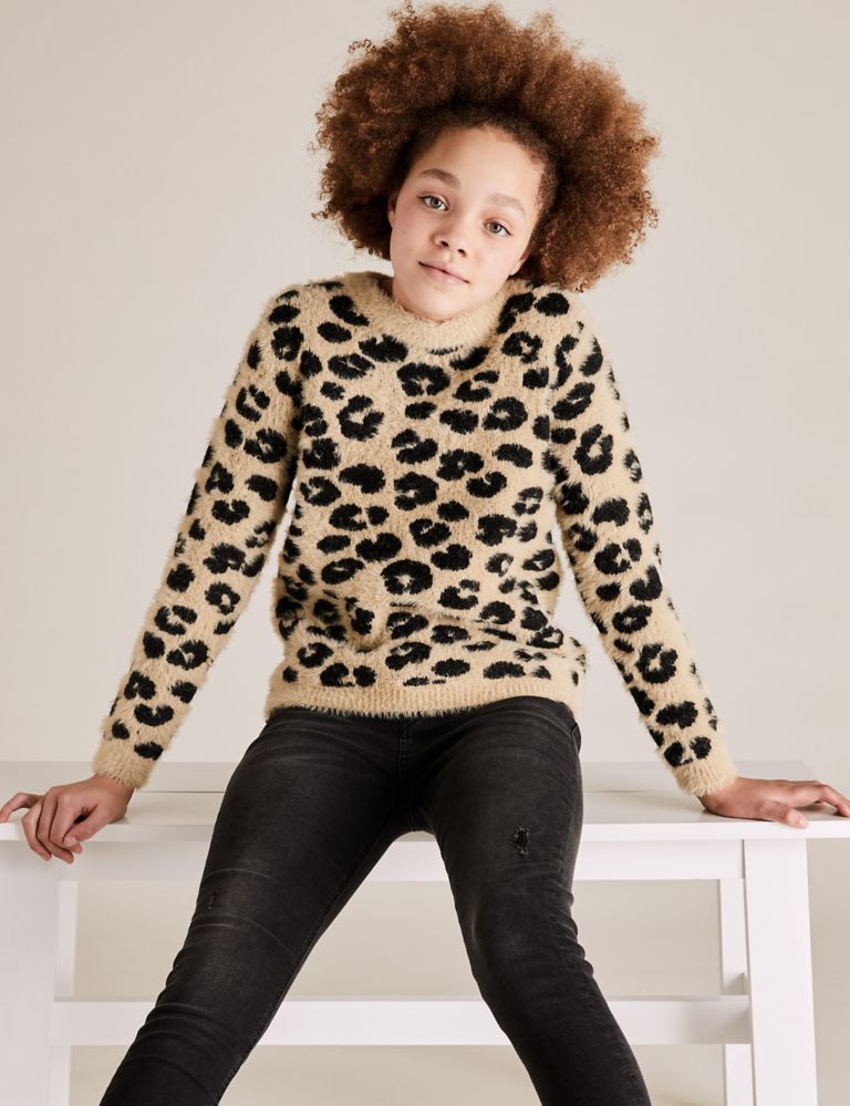 Leopard Knitted Jumper (6-14 Yrs) 1 of 4