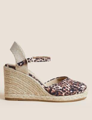 cheetah print wedge heels